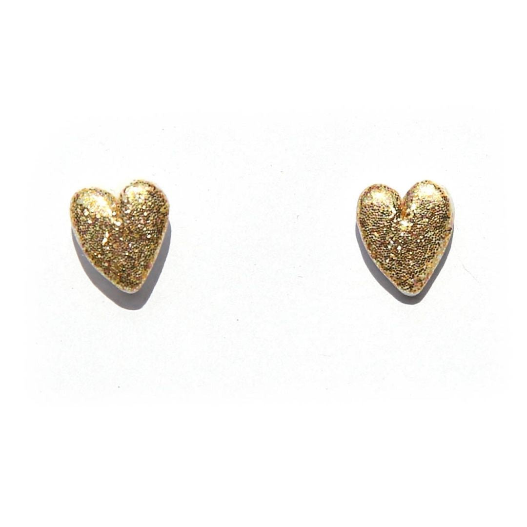Gold Heart Studs