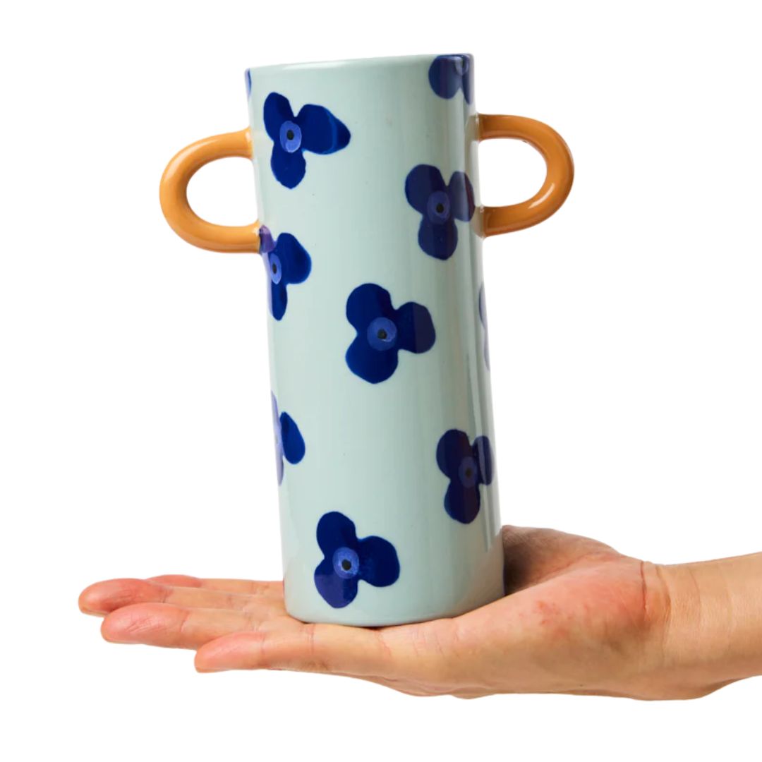 Griffe Navy Sky Floral Bud Vase