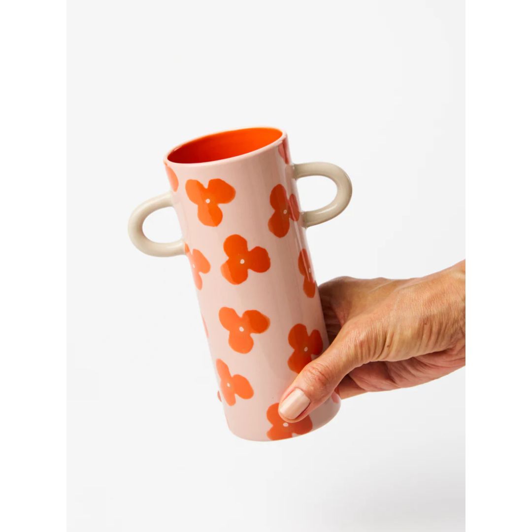 Griffe Pink Red Floral Bud Vase
