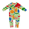 This long sleever romper really shows off the Happy Harvest print. Turn over feet keep baby warm, the zipper keeps parents sane when changing nappies