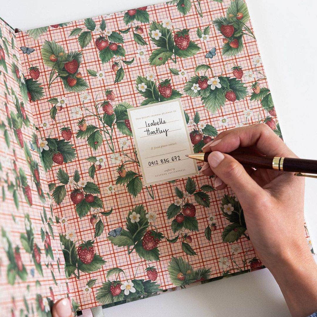 Heirloom Recipe Book Journal - Strawberries