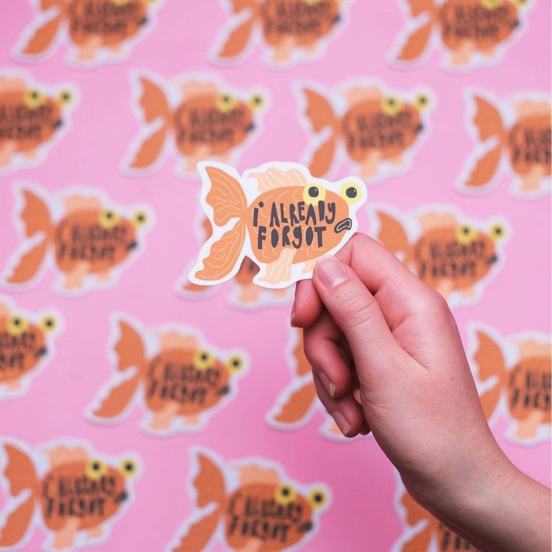 I Already Forgot Goldfish Holographic Sticker
