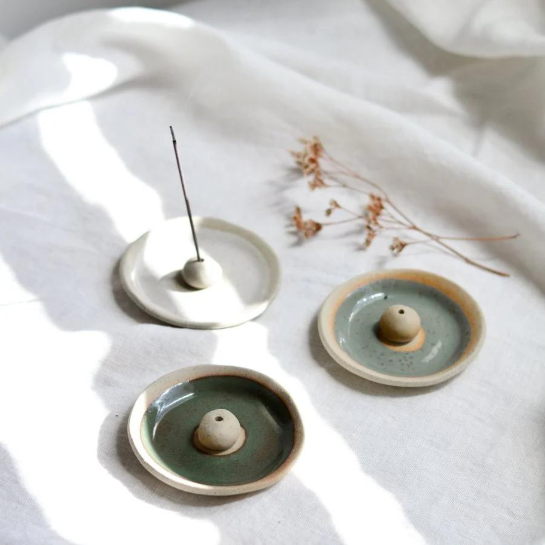 Kim Wallace Ceramics - incense holder in woodland