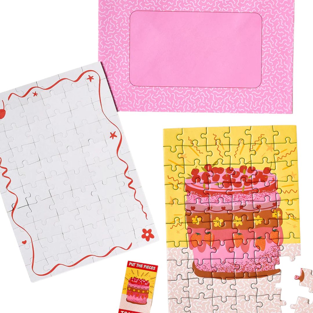 Birthday Cake puzzle and happy birthday card in one!