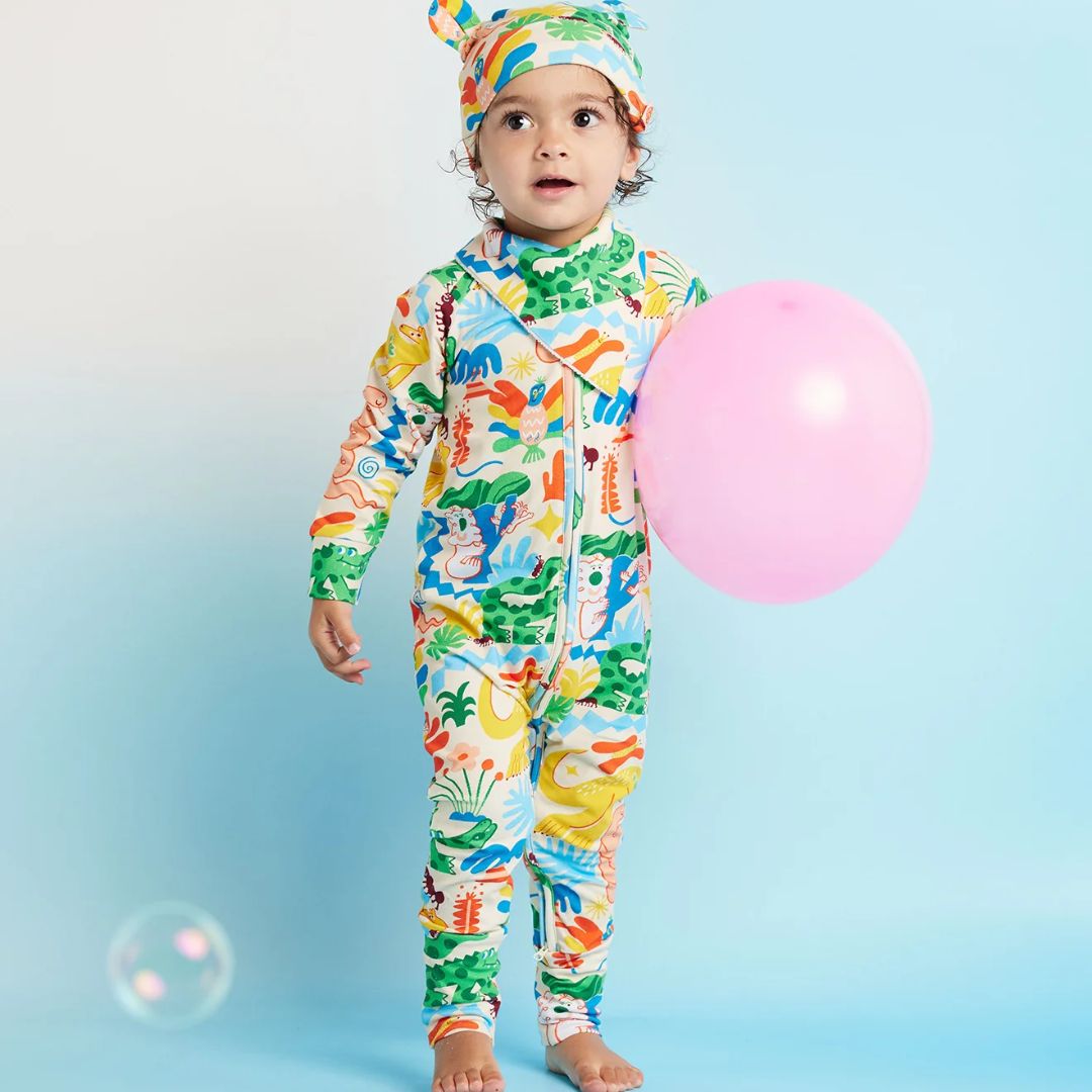 Long Sleeve Zip Romper - Tropicool
