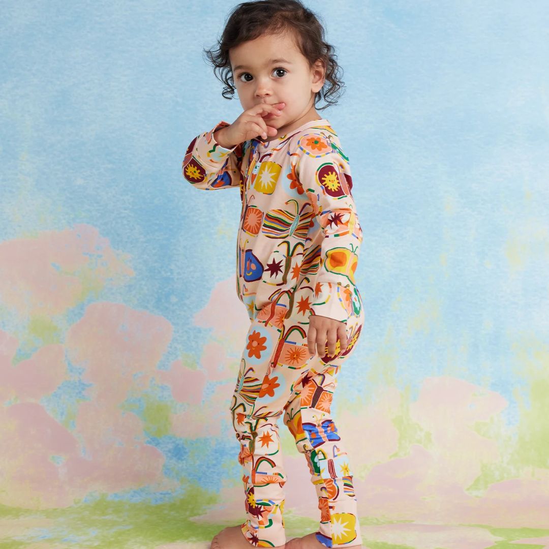 Long Sleeve Zip Romper - Flutterby