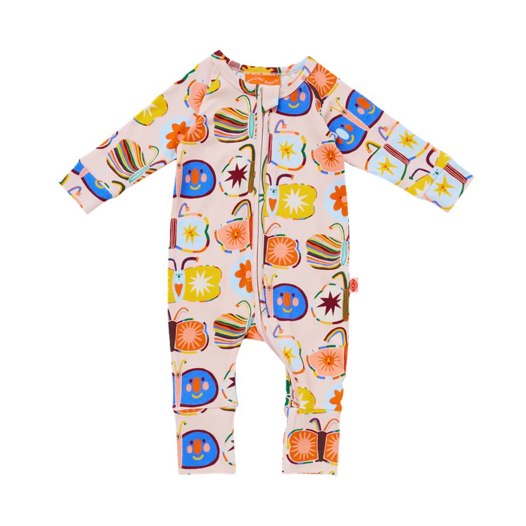 Long Sleeve Zip Romper - Flutterby