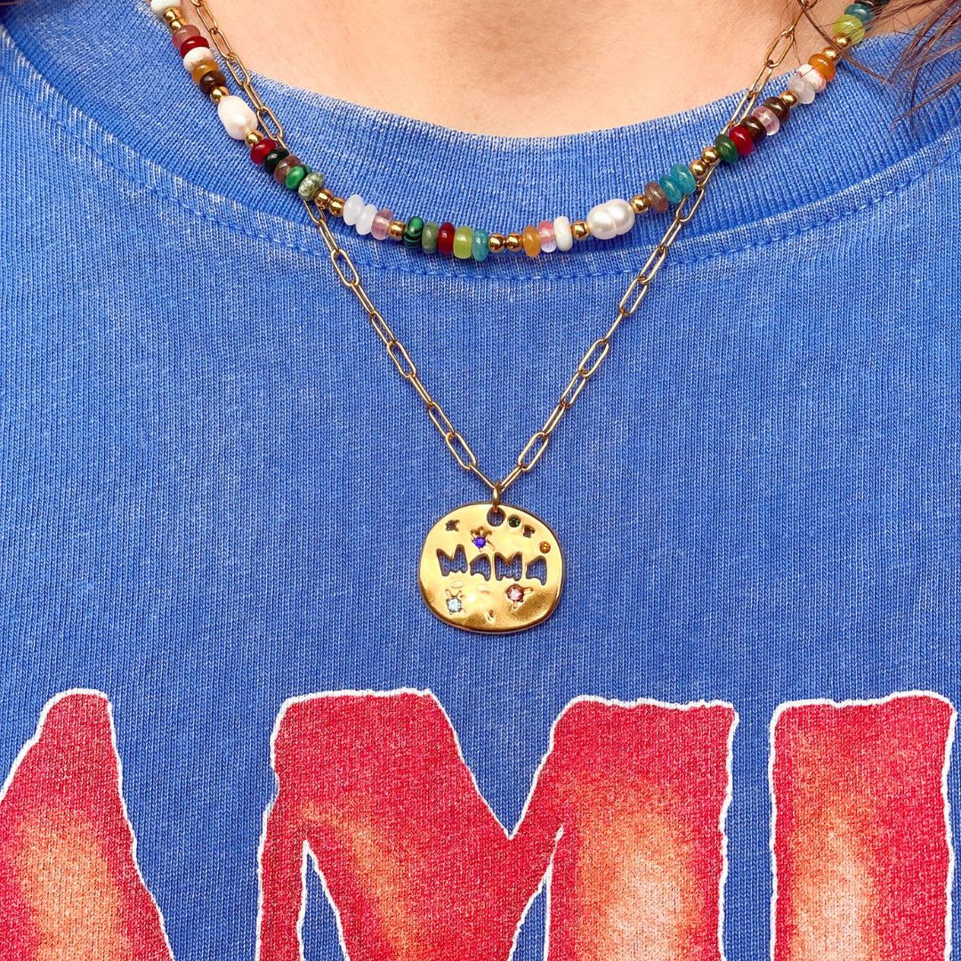 'MAMA' Necklace -  Yellow Gold