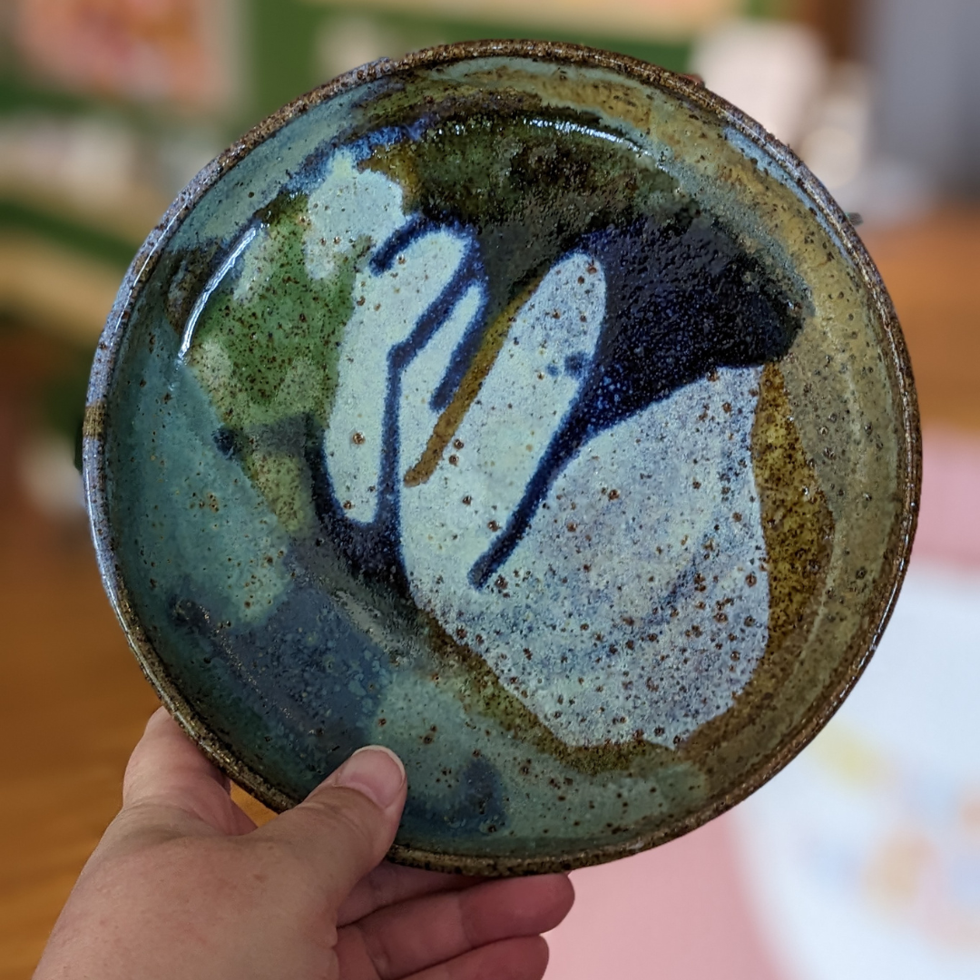 Medium Plate Bowl - Blue Swirl #1