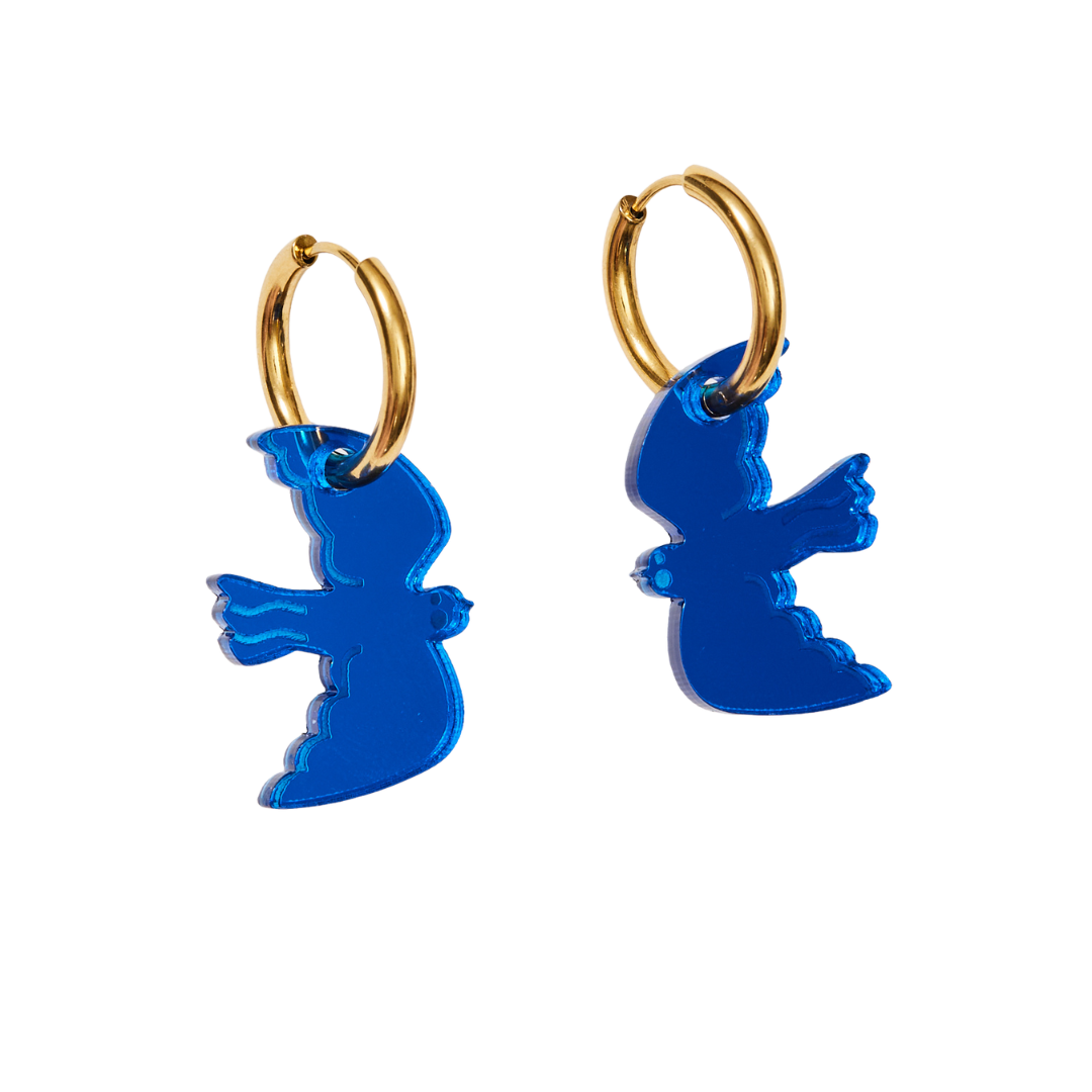 Mini Bird Earrings-Cobalt by MarthaJean