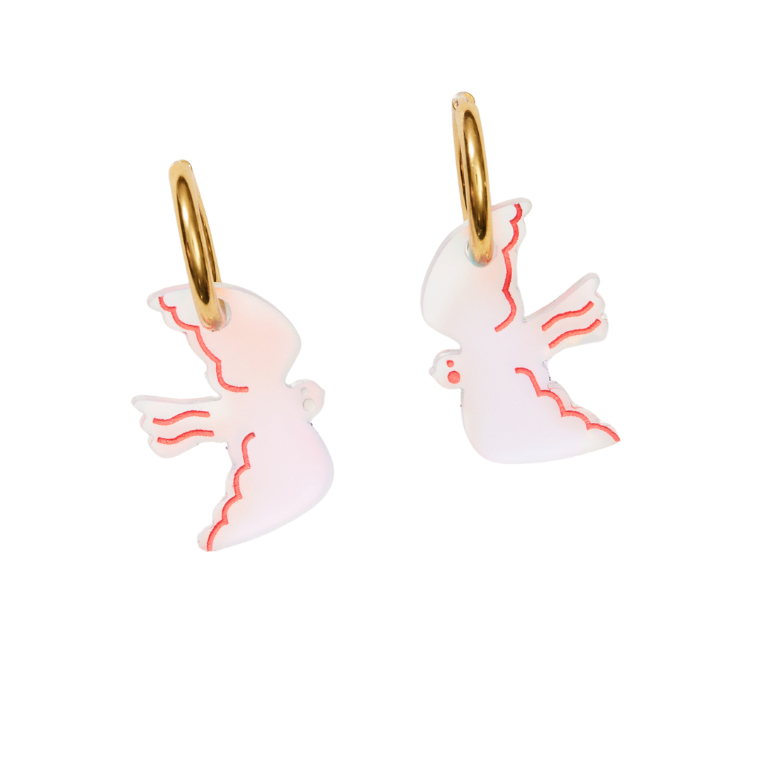 Mini Bird Earrings-Iridescent by Martha Jean