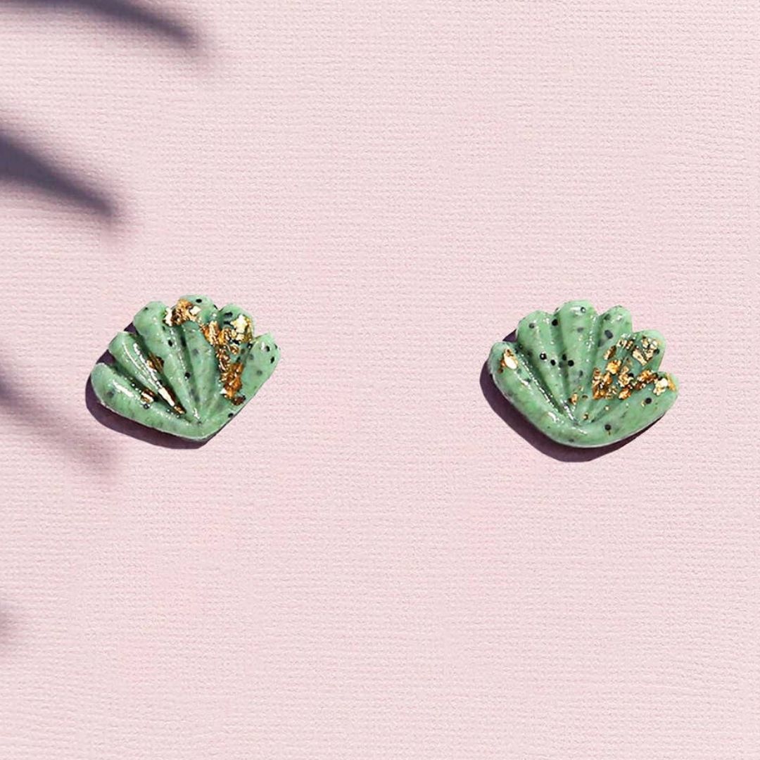 Mint Shell Studs