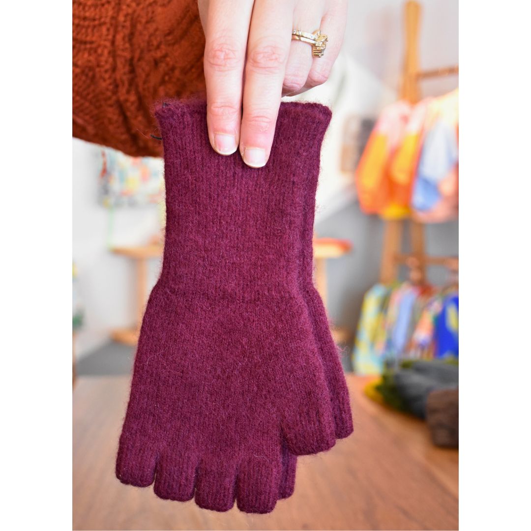 Fingerless gloves / Angora / Lambswool