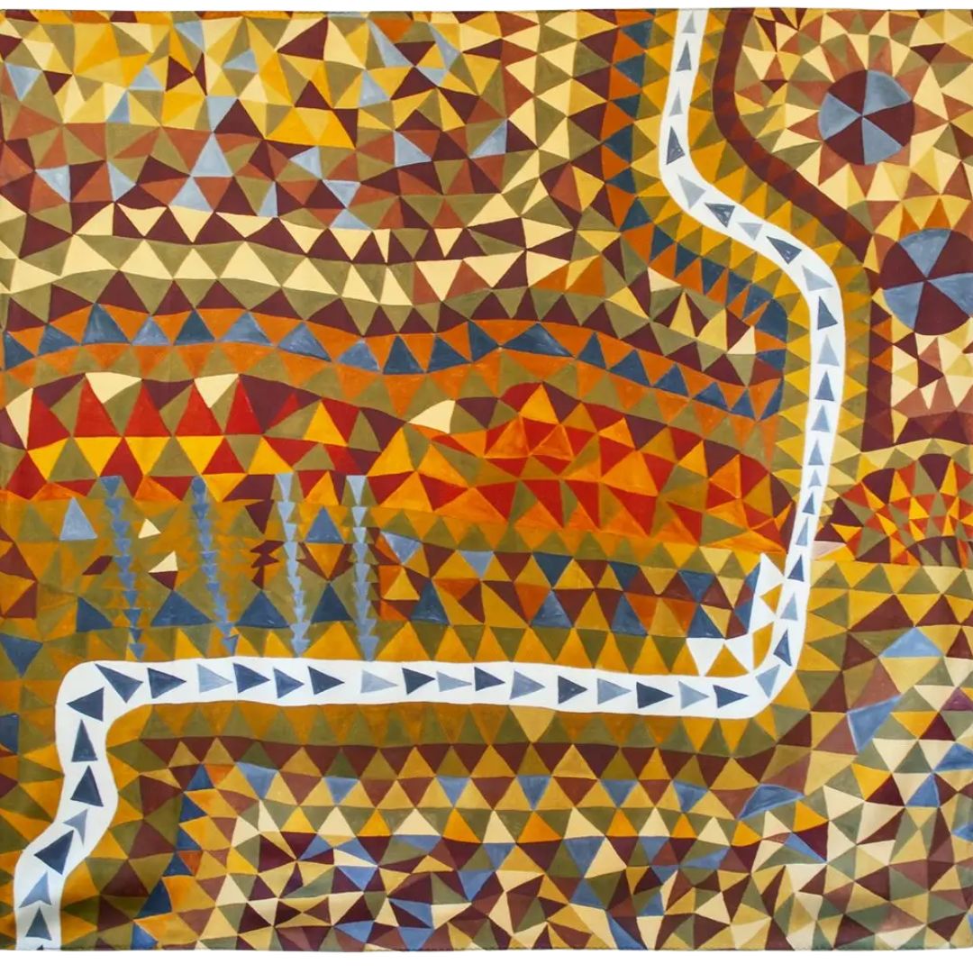 Silk Scarf - Ngamoowalem (Ivanhoe Ranges) Scarf by Ben Ward