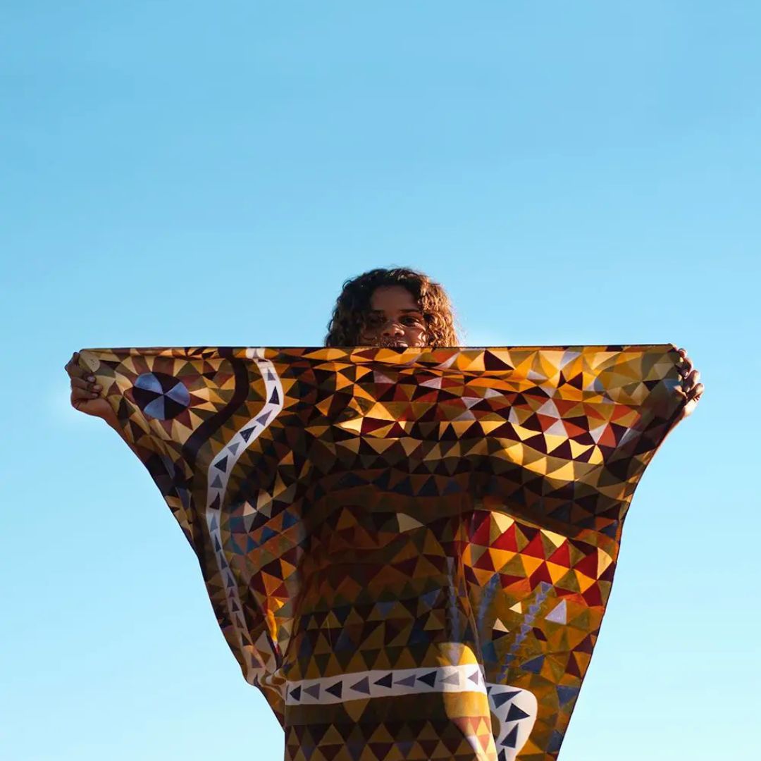 Silk Scarf - Ngamoowalem (Ivanhoe Ranges) Scarf by Ben Ward