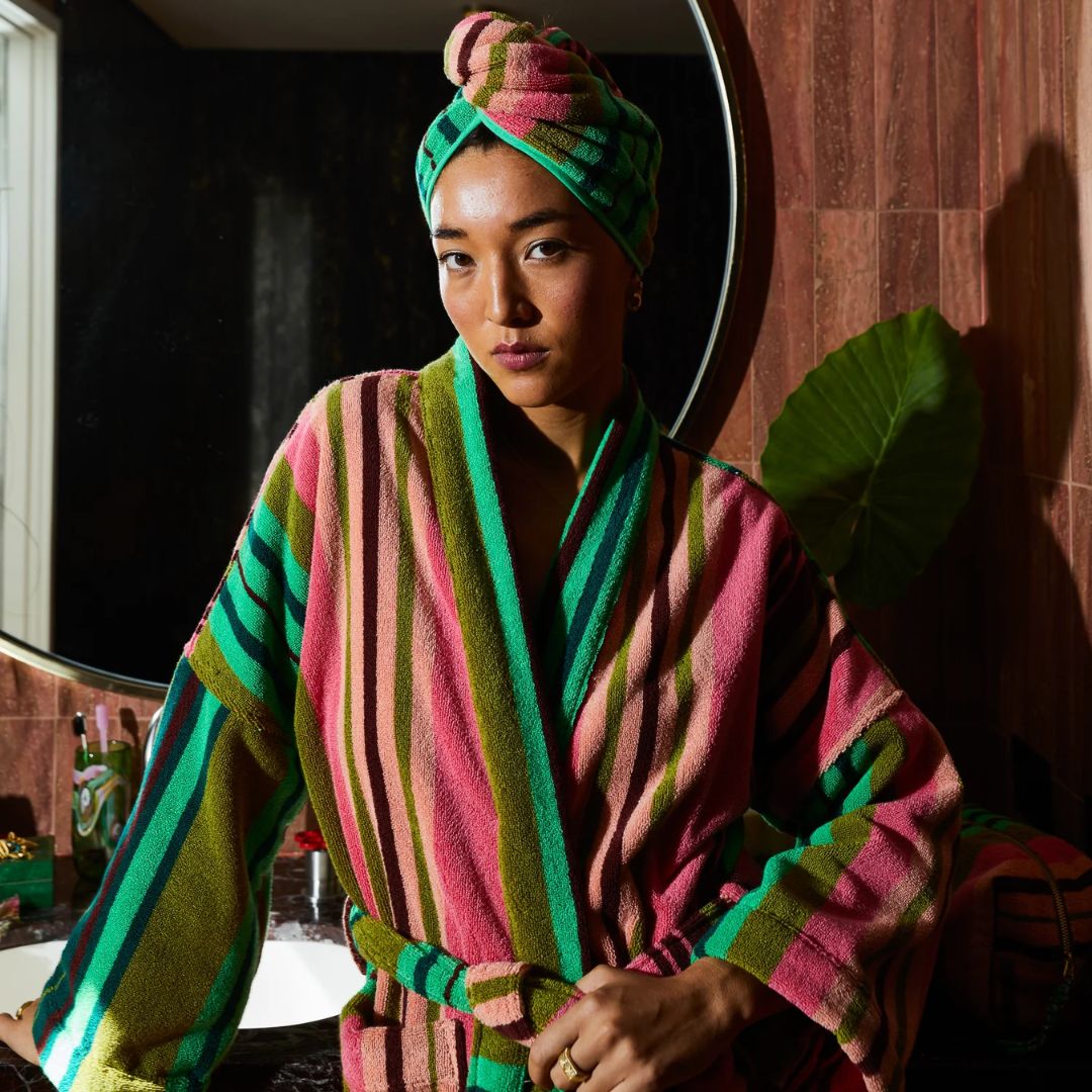 Nicolette Towelling Robe - Juniper