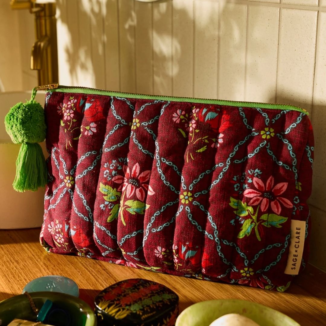 Norali Quilted Cosmetic Bag - Sienna