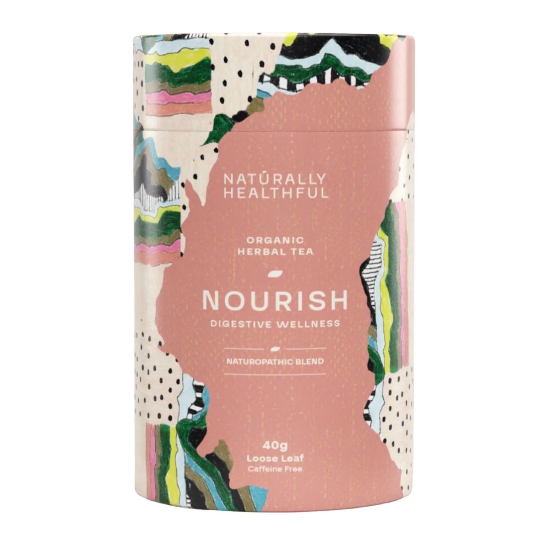 Nourish is a naturopathic tea blend for digestive wellness. 