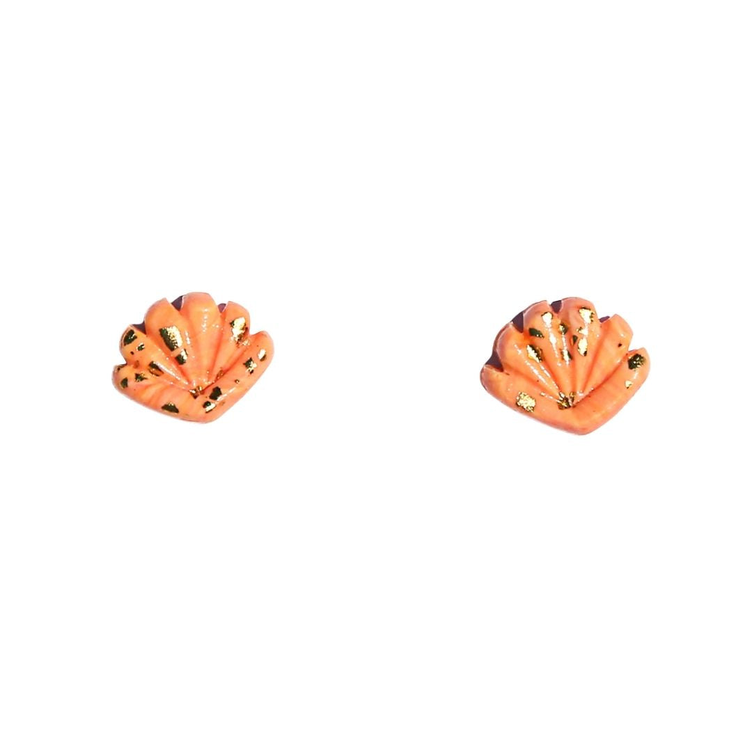 Peach Shell Studs