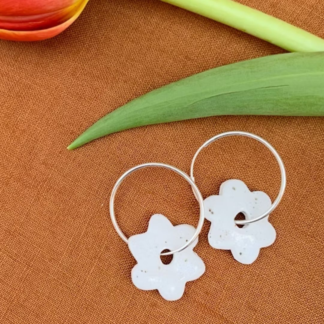 Pebble Mini Hoops Floral