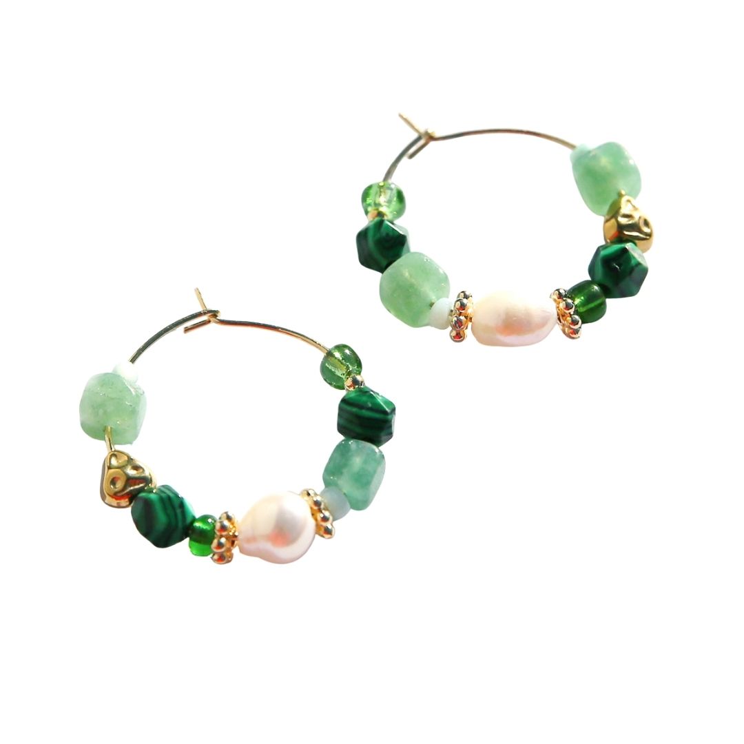 Petite Emerald Hoops