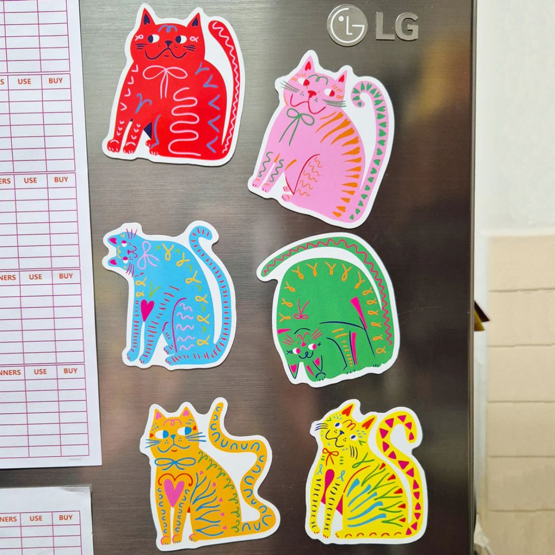 Pink Cat Fridge Magnet