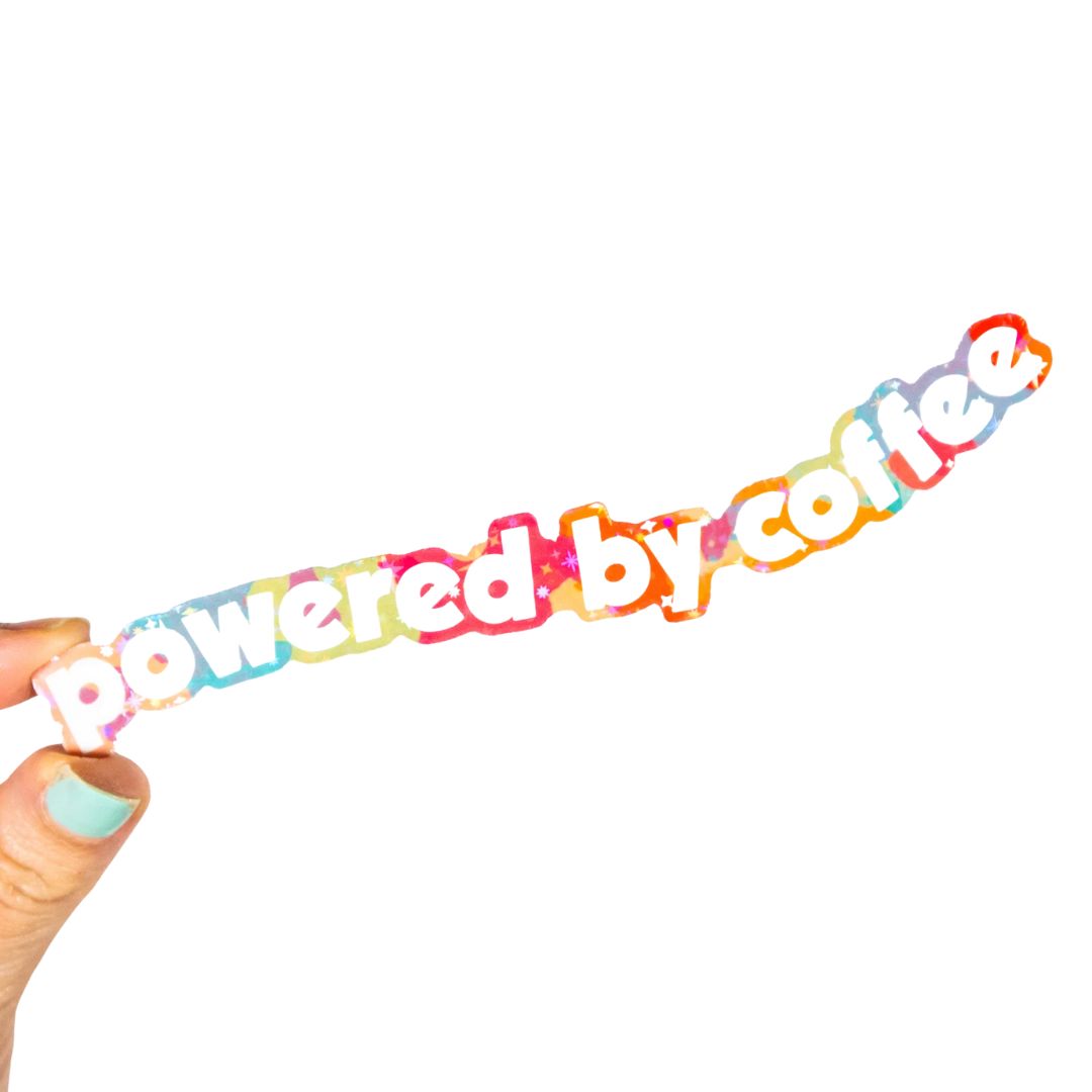 Powdered By Coffee - Funny Type Sticker