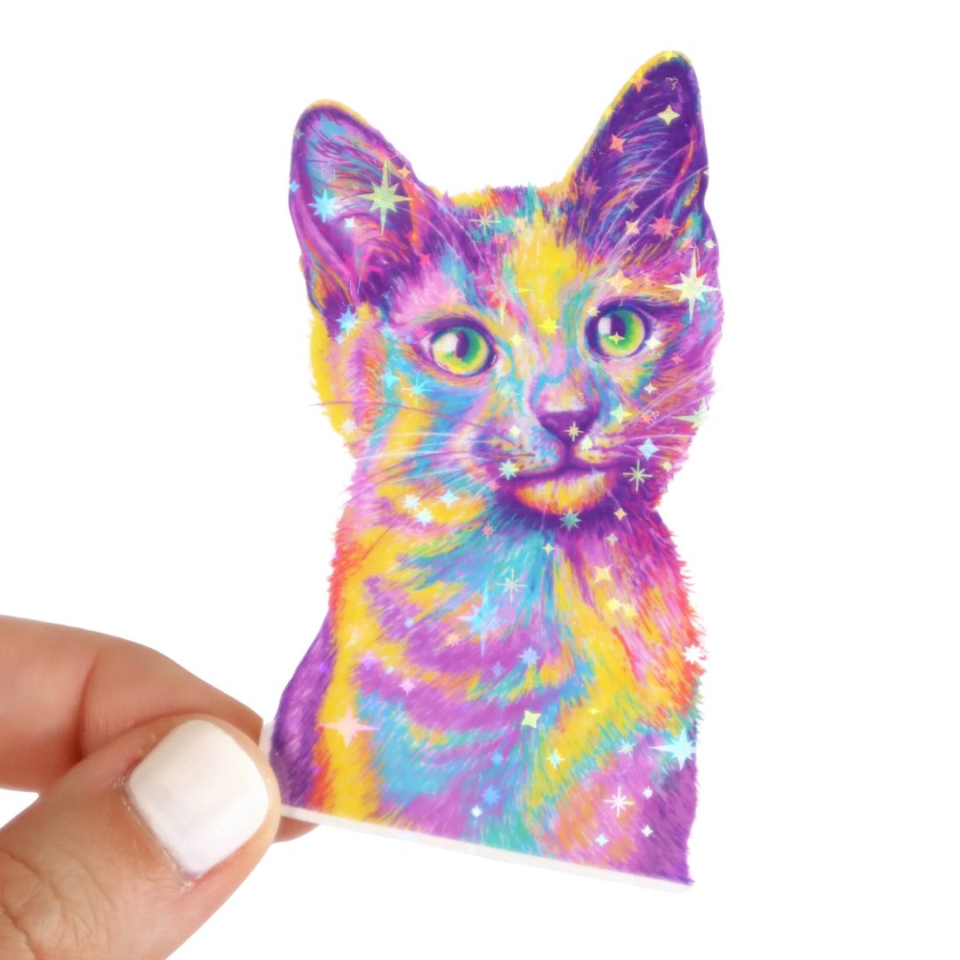 Purply Kitty Glitter Sticker