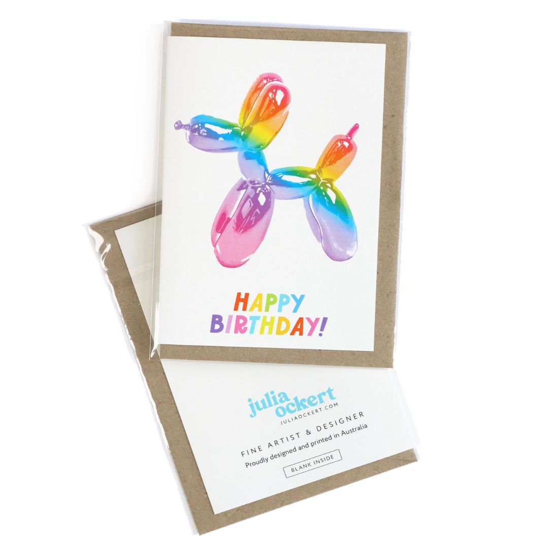 Rainbow Balloon Dog Greeting Card