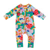 This long sleever romper really shows off the Rainbow Valley print. Turn over feet keep baby warm, the zipper keeps parents sane when changing nappies!