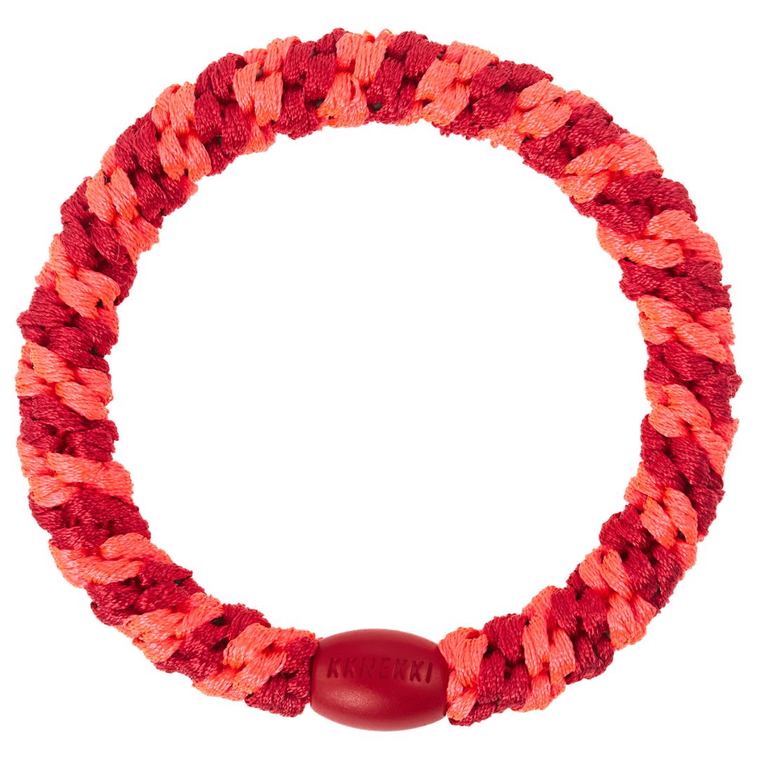 Kknekki Original Hair Tie  -  Red neon pink stripe