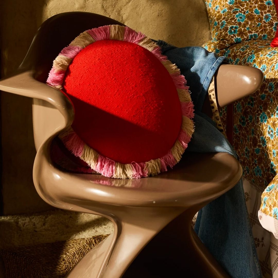 Reese Round Cushion - Poppy