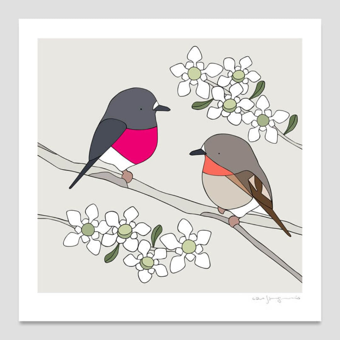 Rose Robins and Leptospermum Polygalifoilium