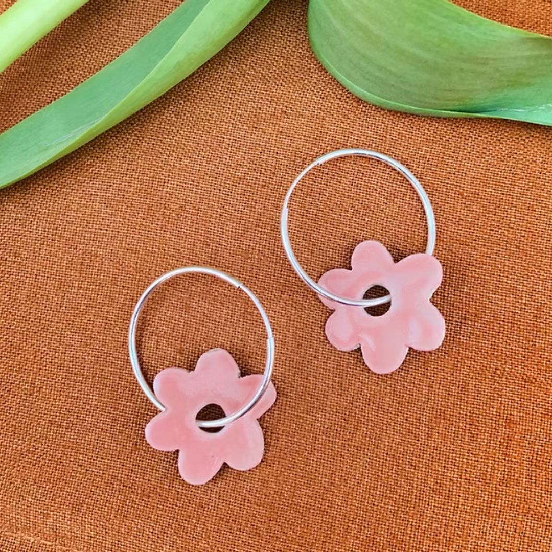 Salmon Mini Hoops Floral