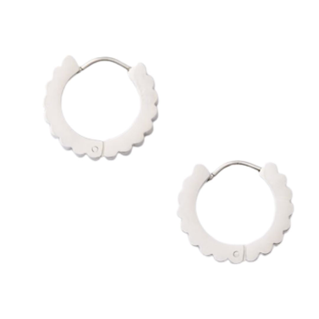 Scallop Huggies - Silver