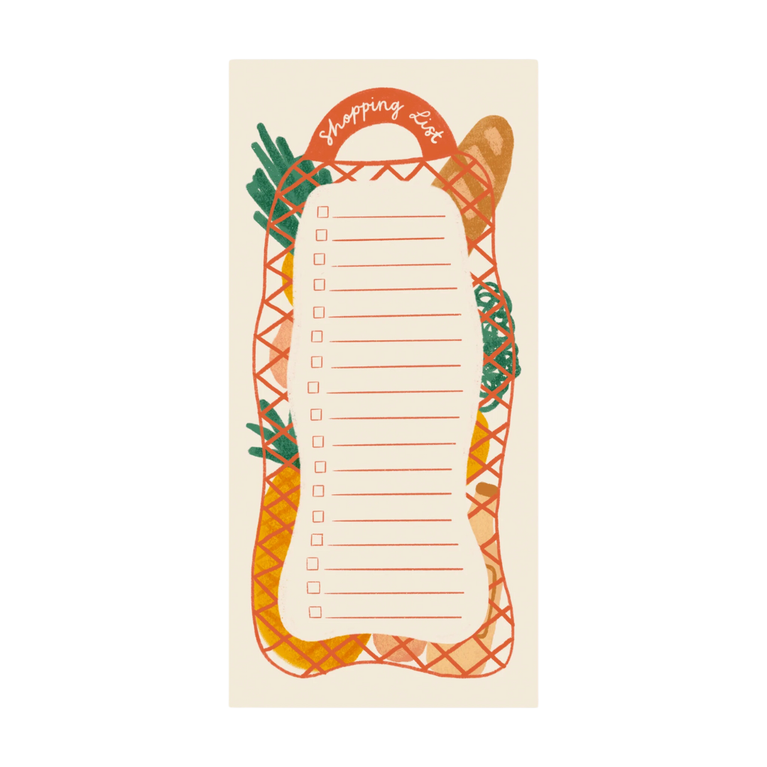 Shopping List Magnetic Notepad - Illustrated Grocery Planner