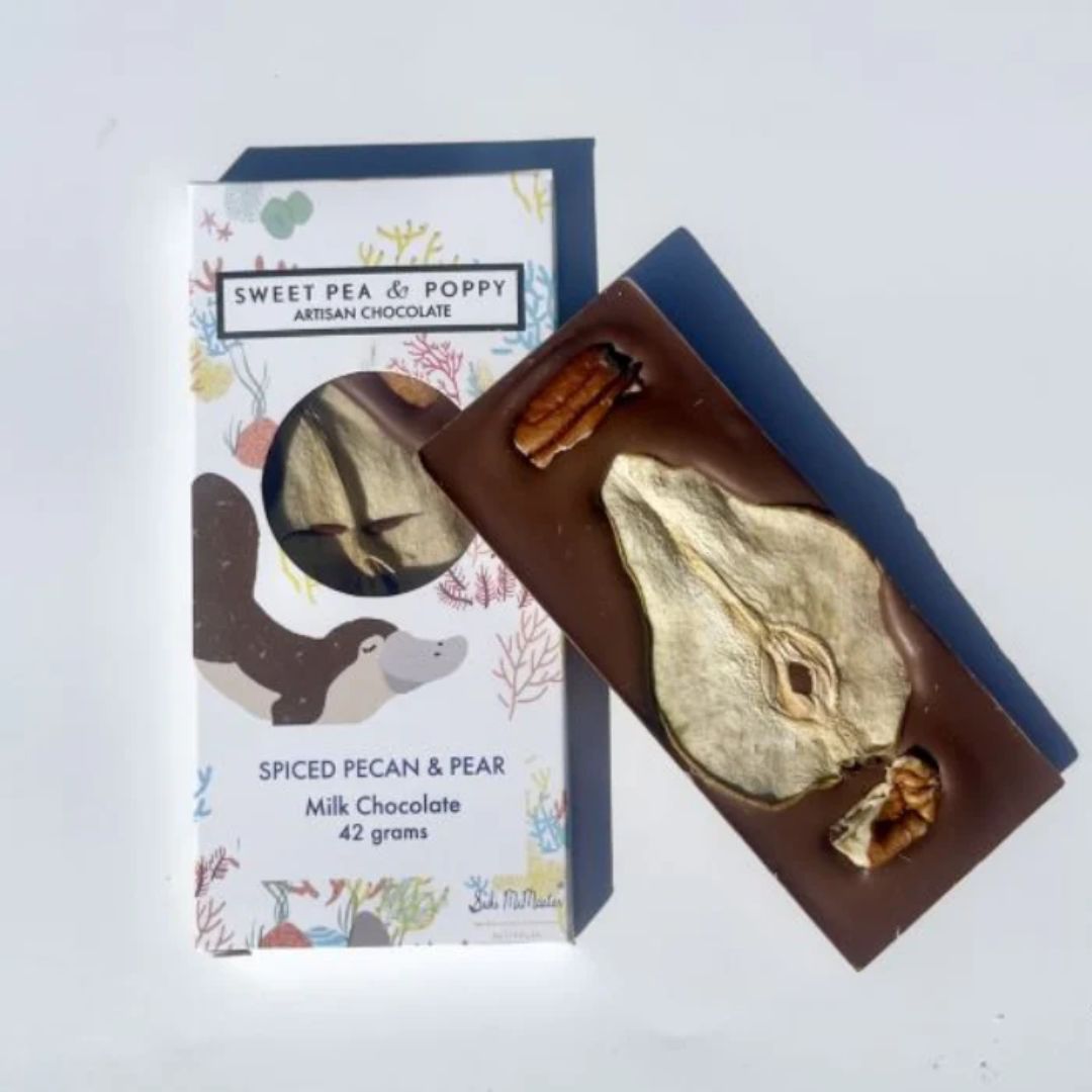 Spiced Pecan and Pear Milk Chocolate Bar