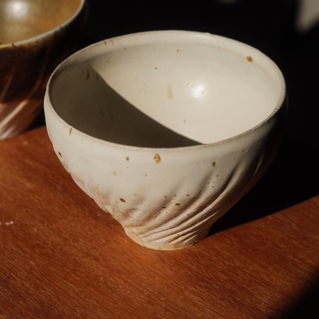 Spiral ceramic tea cups by everything flows