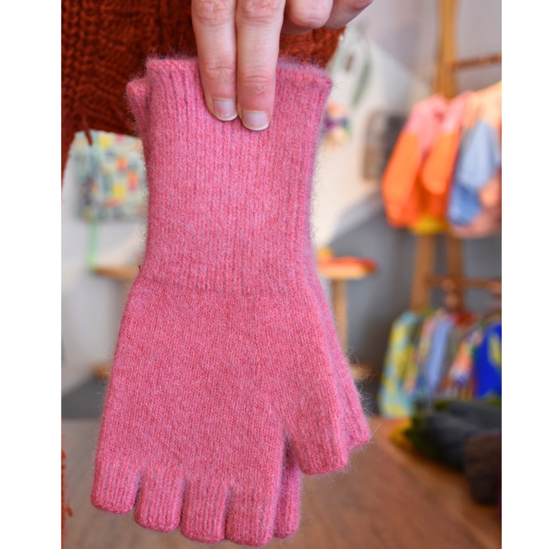 Fingerless gloves / Angora / Lambswool
