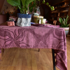 mulberry lino printed handmade tablecloth by Yabberup studio