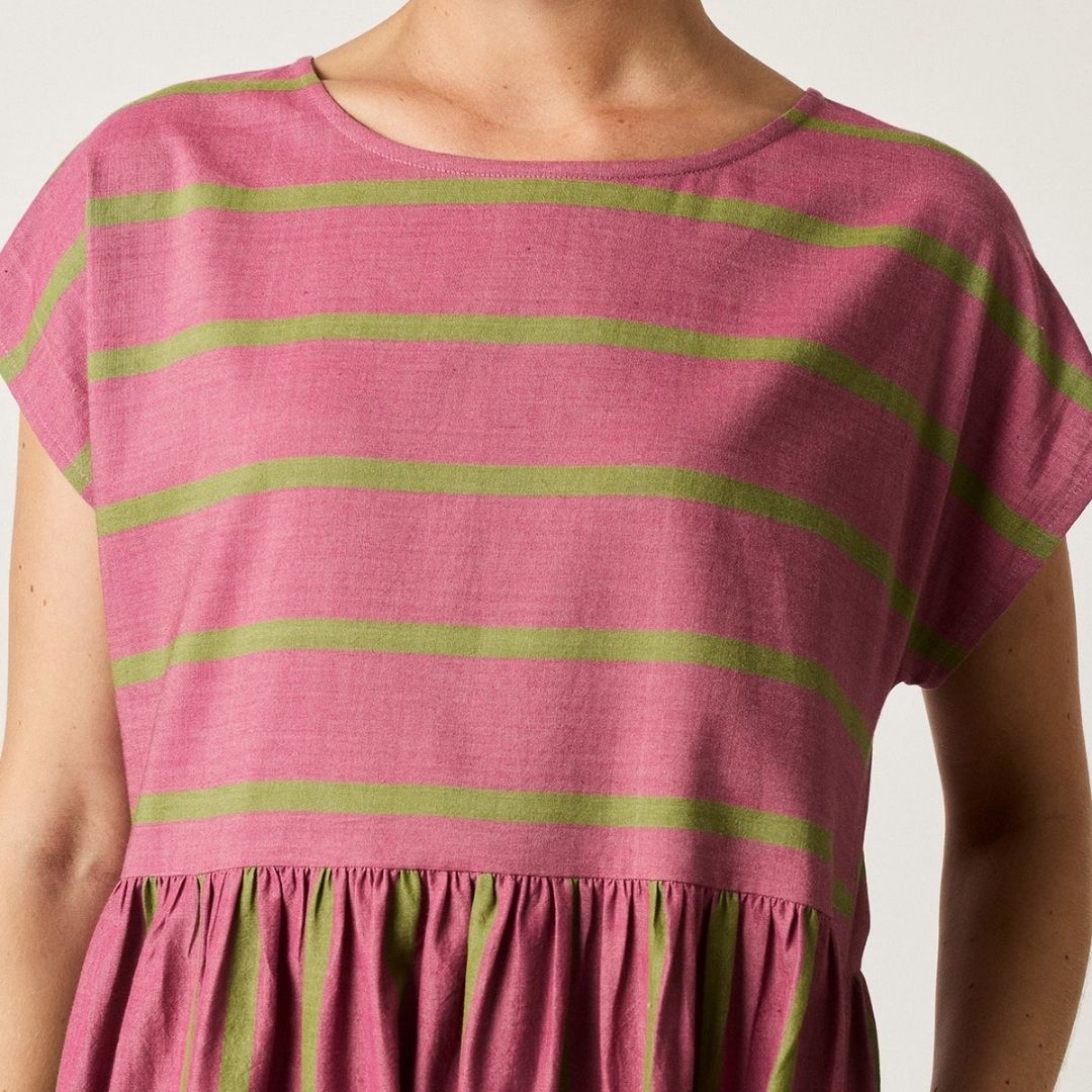 Tathra Woven Dress -  Bottle Brush Stripe