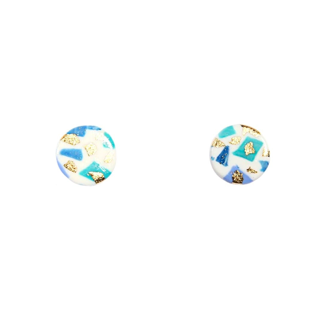 Terrazzo Blue Studs