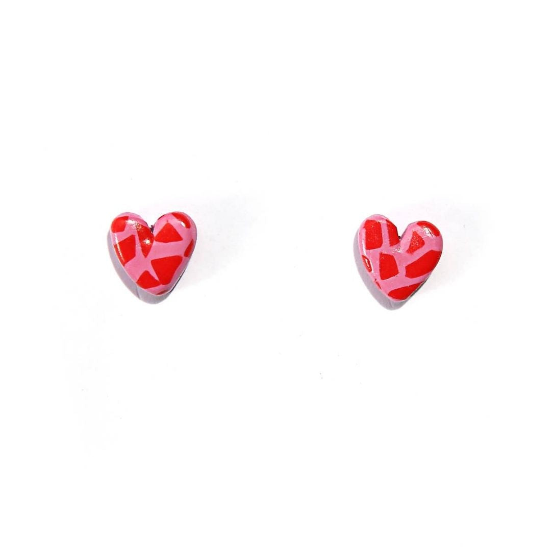 Terrazzo Heart Studs