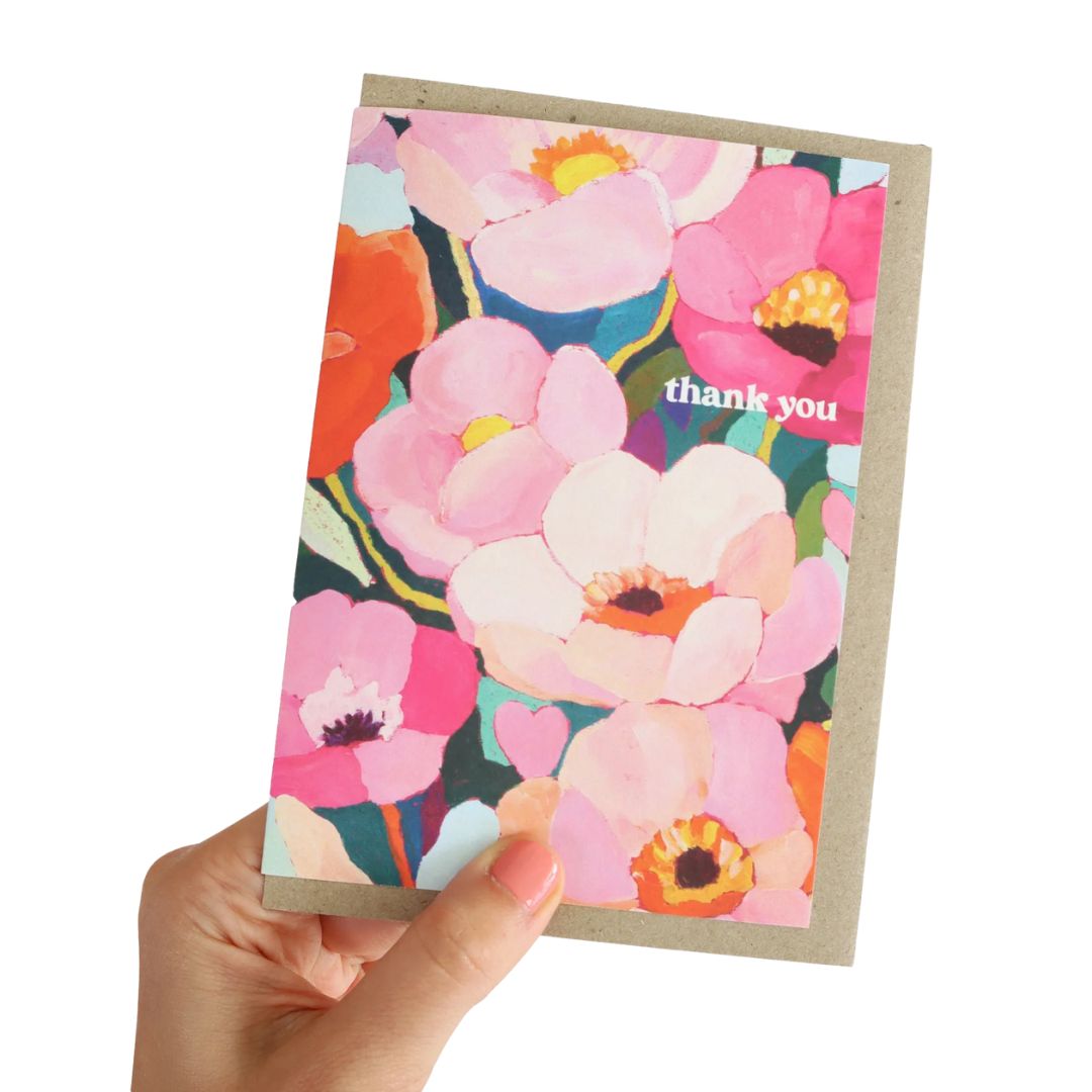 Thank You Colourful Floral Greeting Card