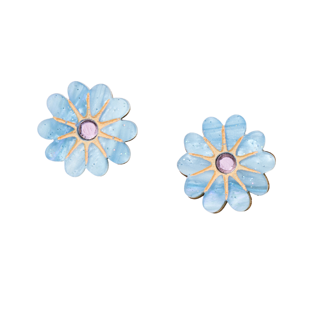 Vera Earrings-Blue_Lilac Stud by MarthaJean