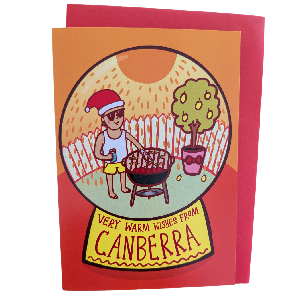 Aussie BBQ custom canberra Christmas card.