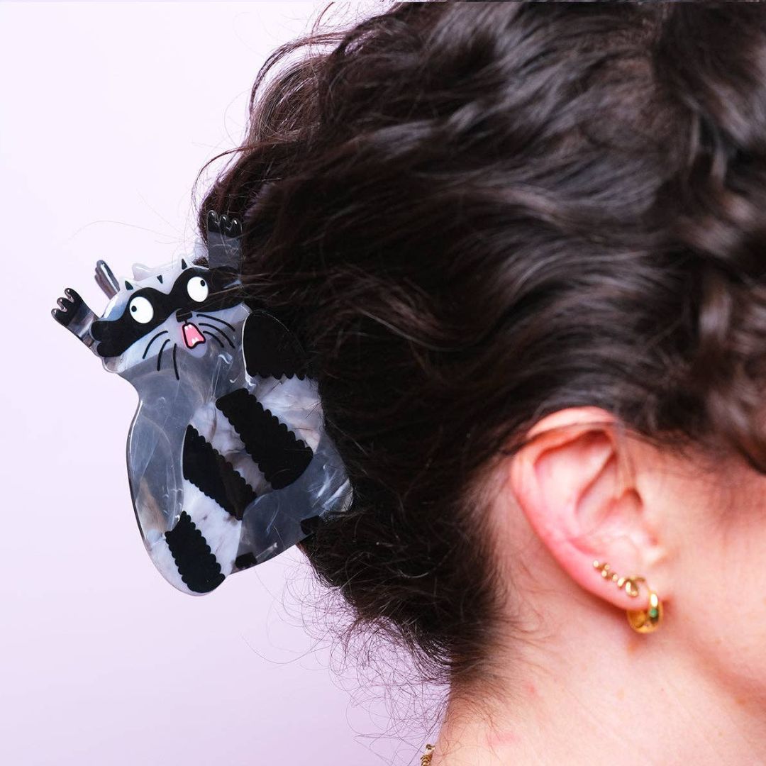 WTF Racoon Hair Claw Clip
