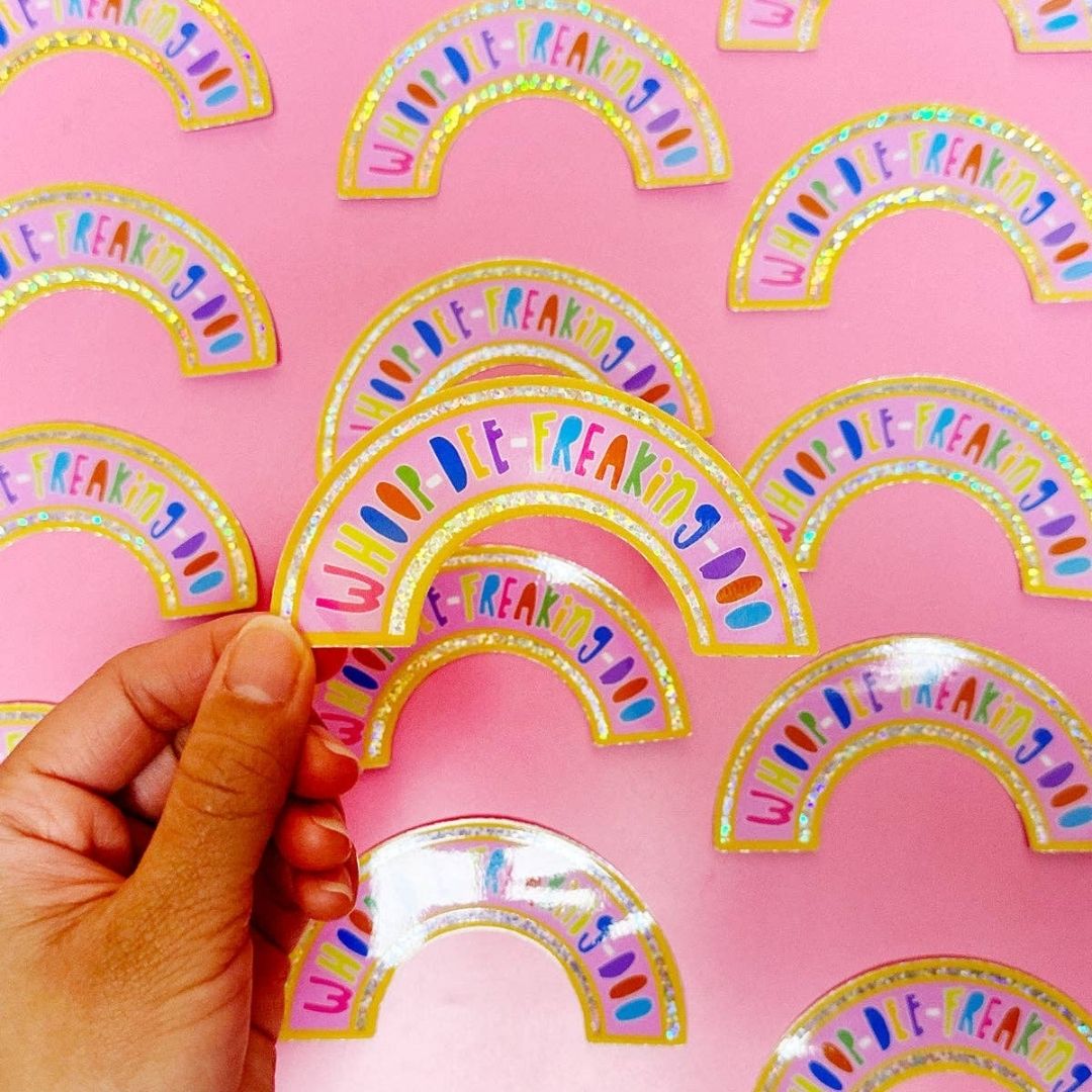 Whoop Dee Freaking Doo Glitter Sticker
