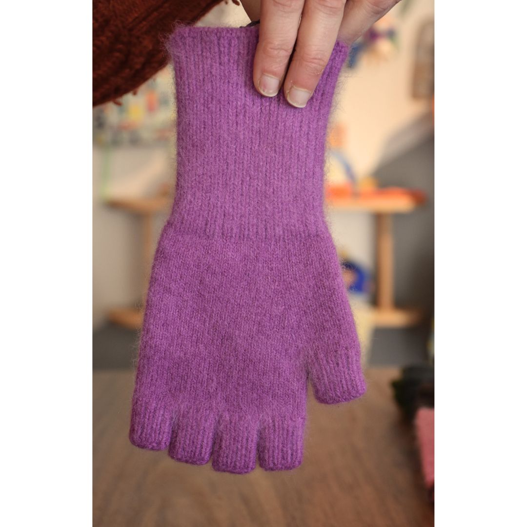 Fingerless gloves / Angora / Lambswool