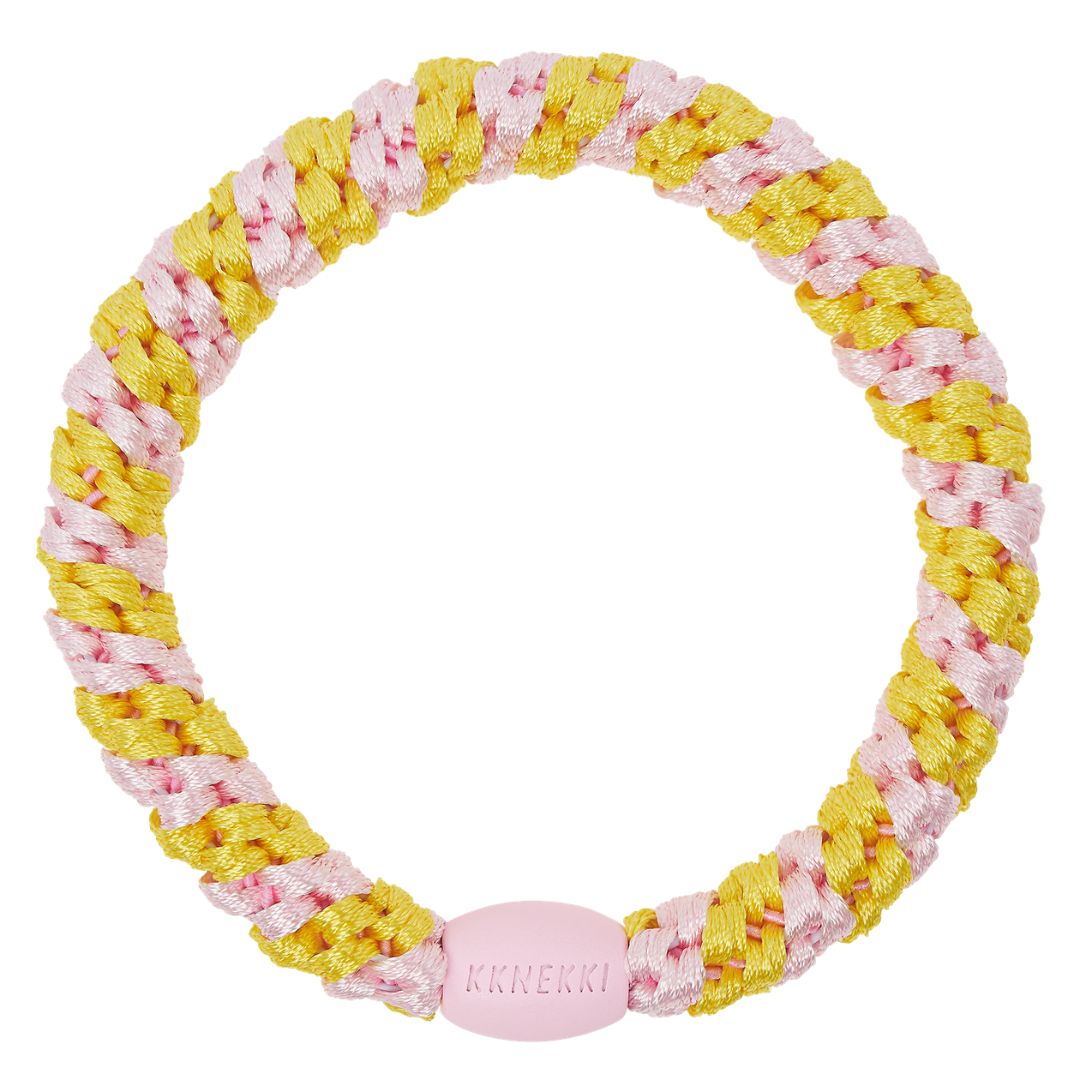 Kknekki Original Hair Tie  -  Yellow-Pink stripe